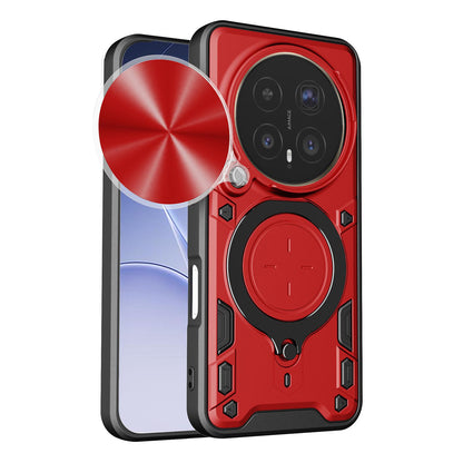 Honor Magic8 Pro 5G Magnetic Holder CD Texture Sliding Camshield Phone Case, TPU PC Shockproof Cover