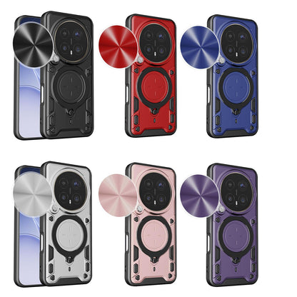 Honor Magic8 Pro 5G Magnetic Holder CD Texture Sliding Camshield Phone Case, TPU PC Shockproof Cover