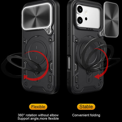Honor 600 Magnetic Holder CD Texture Sliding Camshield Phone Case, TPU PC Shockproof Cover