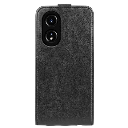 OPPO A58 4G Texture Vertical Flip Leather Wallet Case with Card Slot, PU TPU Shockproof Protective Cover, Anti-Drop Magnetic Folio Phone Case