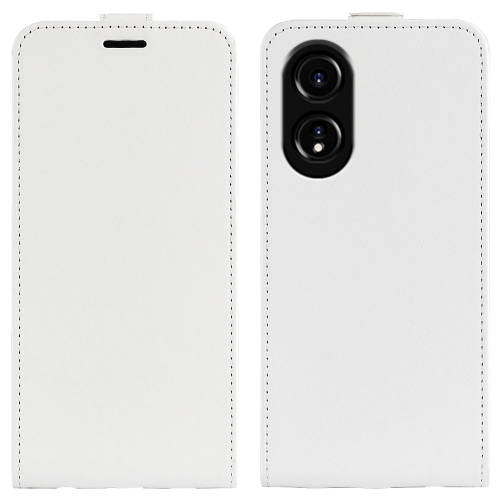 OPPO A58 4G Texture Vertical Flip Leather Wallet Case with Card Slot, PU TPU Shockproof Protective Cover, Anti-Drop Magnetic Folio Phone Case
