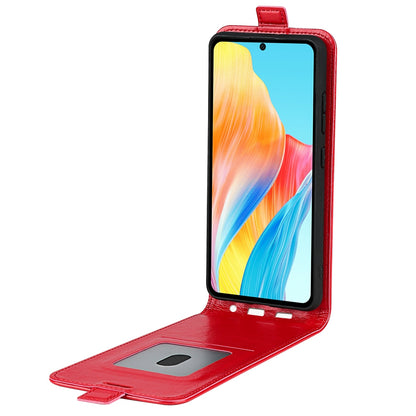 OPPO A58 4G Texture Vertical Flip Leather Wallet Case with Card Slot, PU TPU Shockproof Protective Cover, Anti-Drop Magnetic Folio Phone Case