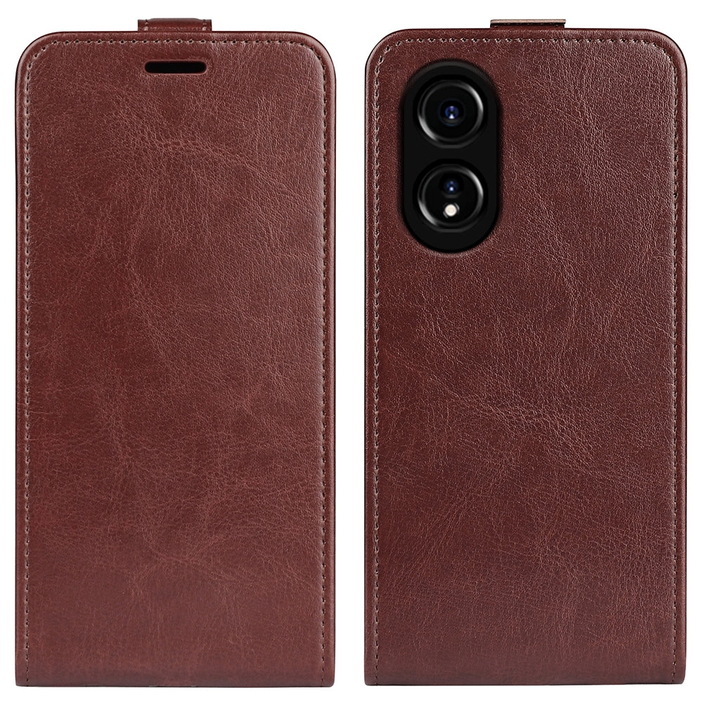 OPPO A58 4G Texture Vertical Flip Leather Wallet Case with Card Slot, PU TPU Shockproof Protective Cover, Anti-Drop Magnetic Folio Phone Case