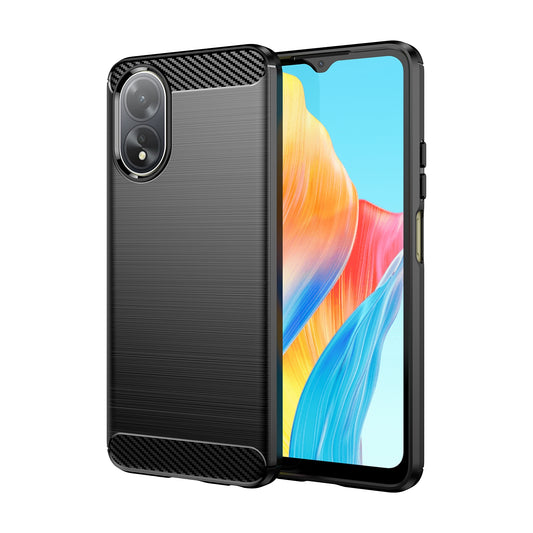 OPPO A18 4G Carbon Fiber Brushed Texture TPU Protective Phone Case Shockproof Slim Cover
