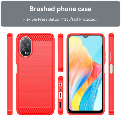OPPO A18 4G Carbon Fibre Brushed Texture TPU Protective Phone Case Shockproof Slim Cover