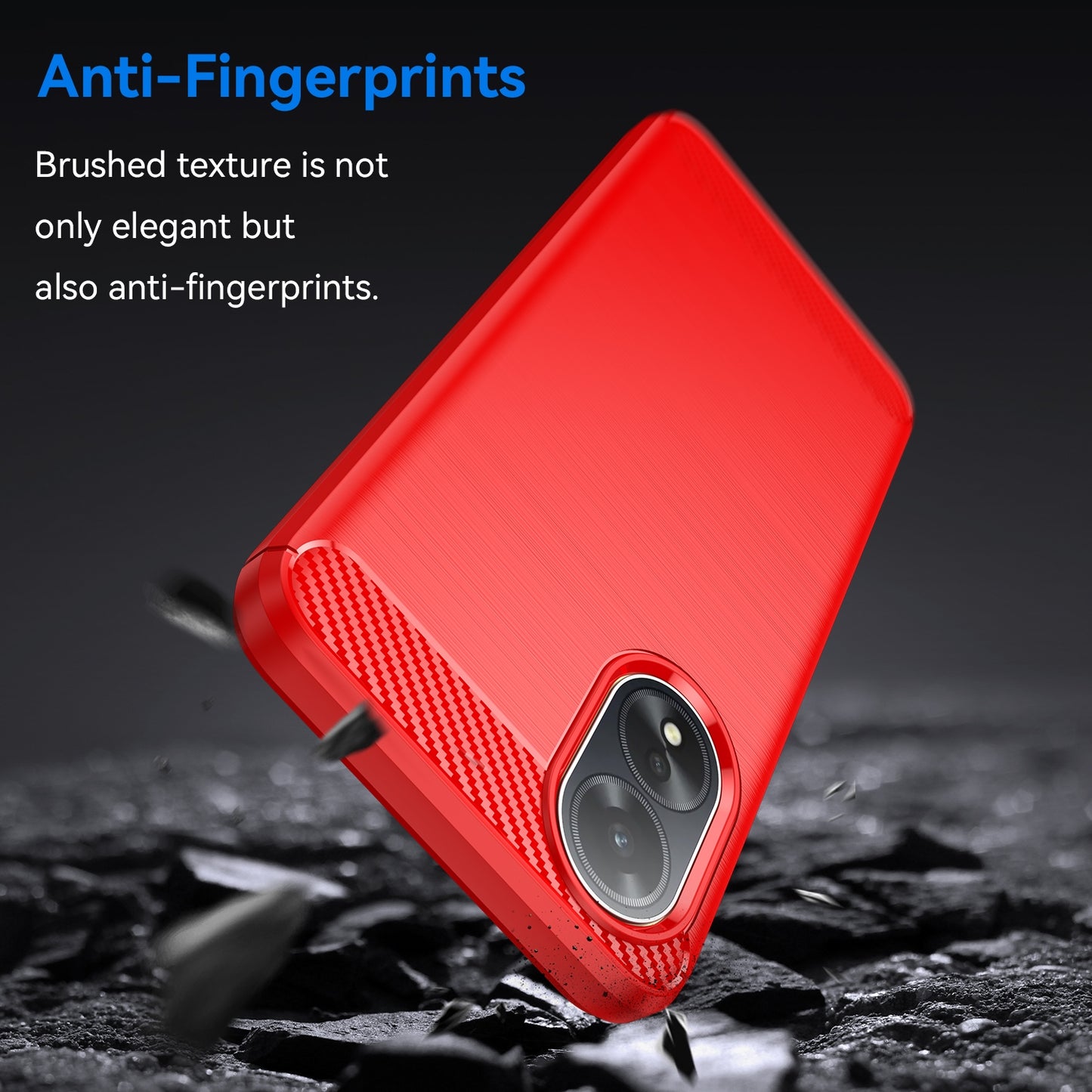 OPPO A18 4G Carbon Fibre Brushed Texture TPU Protective Phone Case Shockproof Slim Cover