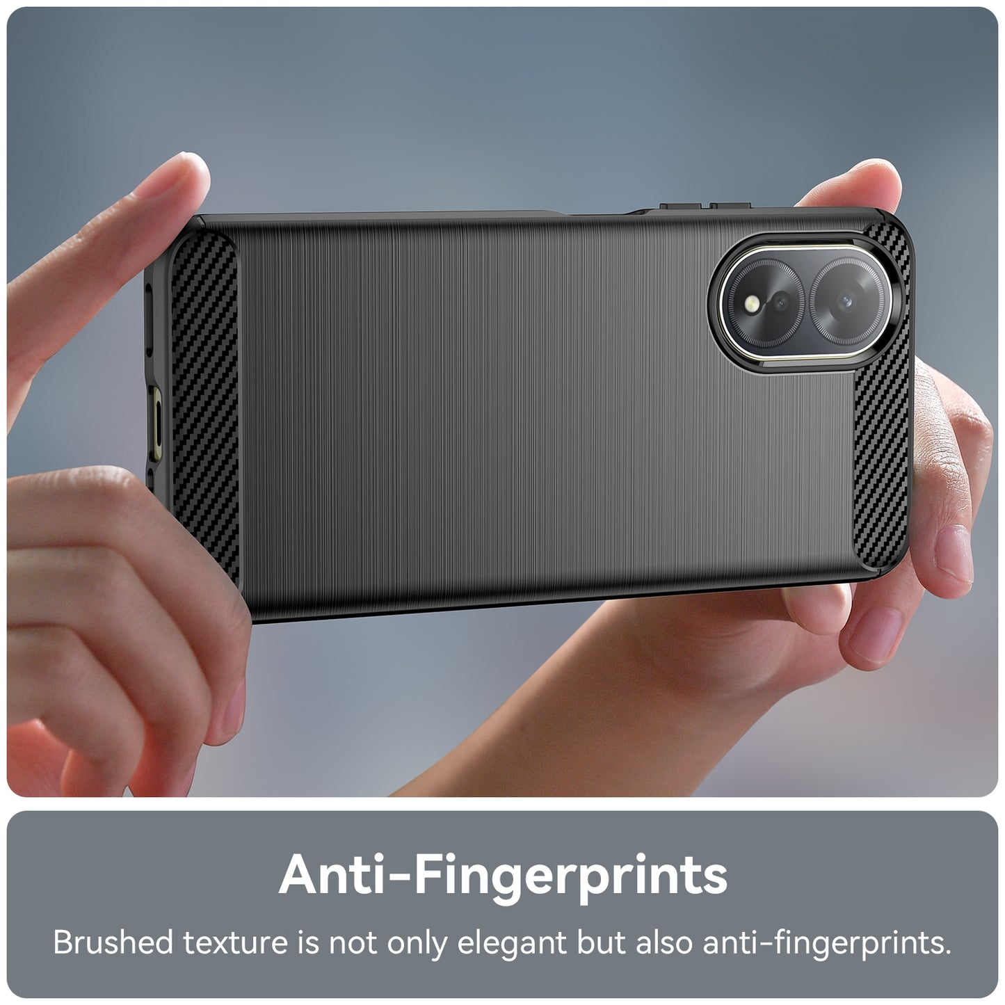 OPPO A38 4G Carbon Fiber Brushed Texture TPU Protective Phone Case Shockproof Slim Cover