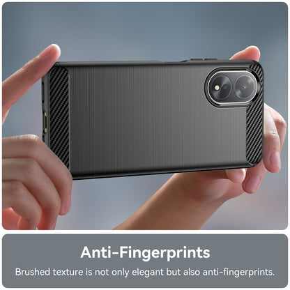 OPPO A38 4G Carbon Fiber Brushed Texture TPU Protective Phone Case Shockproof Slim Cover