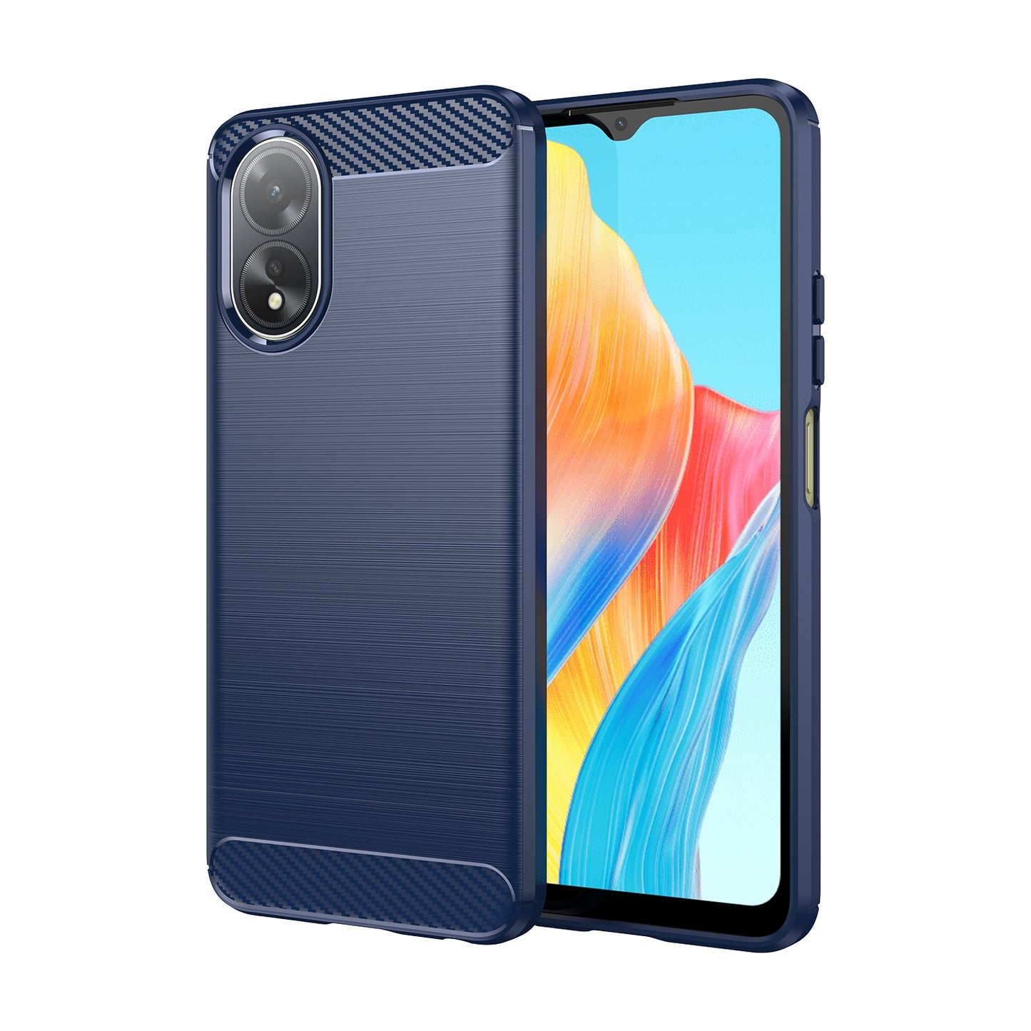 OPPO A38 4G Carbon Fibre Brushed Texture TPU Protective Phone Case Shockproof Slim Cover