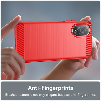 OPPO A38 4G Carbon Fibre Brushed Texture TPU Protective Phone Case Shockproof Slim Cover