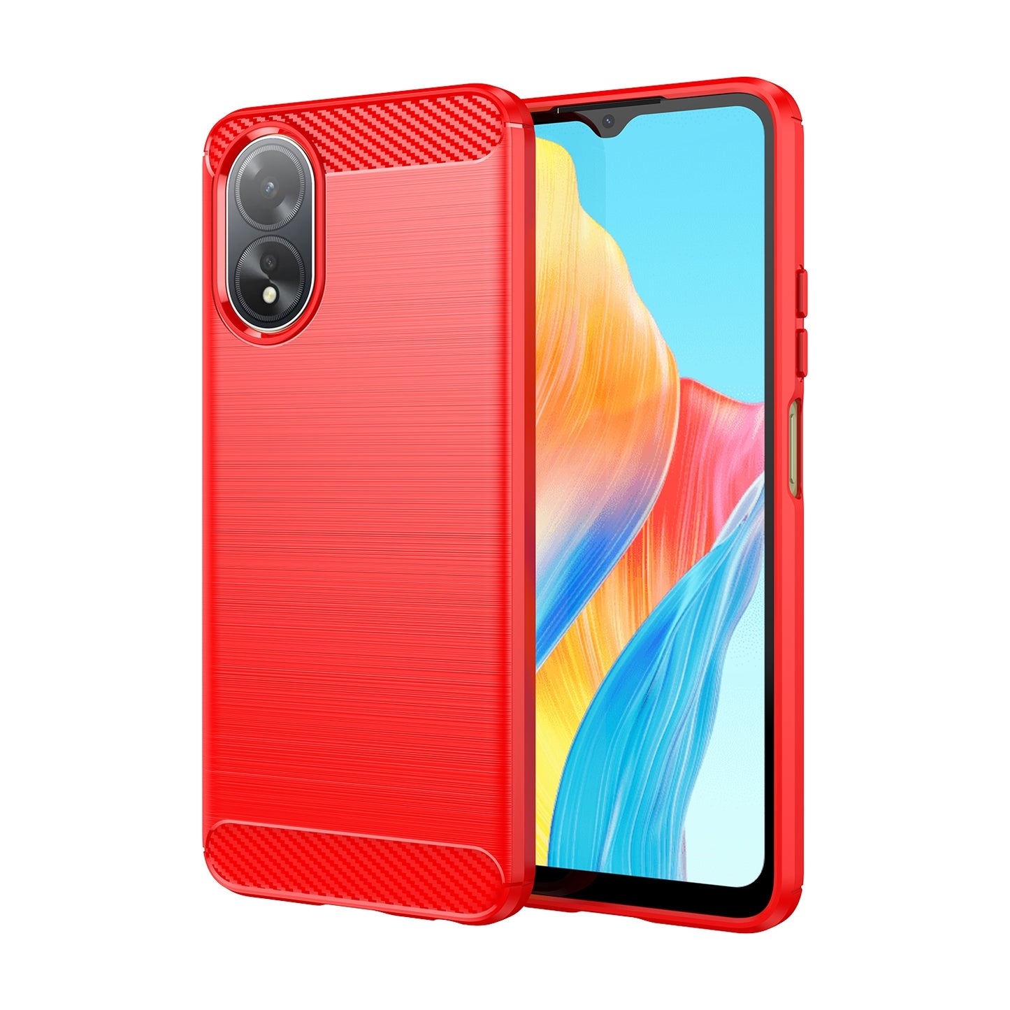 OPPO A38 4G Carbon Fiber Brushed Texture TPU Protective Phone Case Shockproof Slim Cover