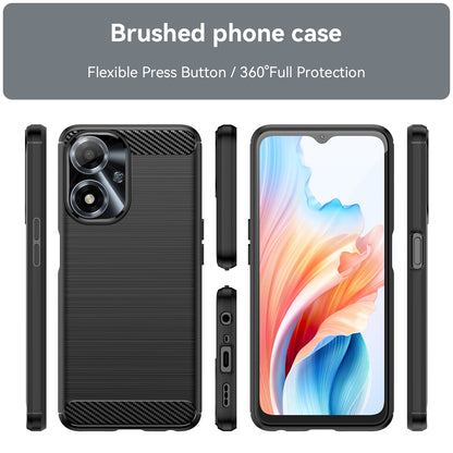 OPPO A2M 5G Carbon Fiber Brushed Texture TPU Protective Phone Case Shockproof Slim Cover