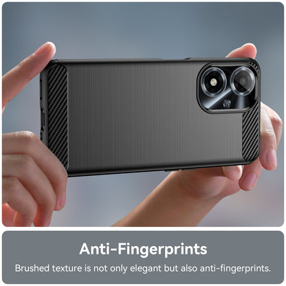 OPPO A2M 5G Carbon Fiber Brushed Texture TPU Protective Phone Case Shockproof Slim Cover