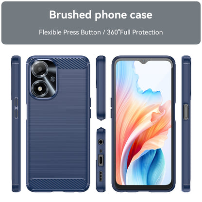 OPPO A2M 5G Carbon Fiber Brushed Texture TPU Protective Phone Case Shockproof Slim Cover