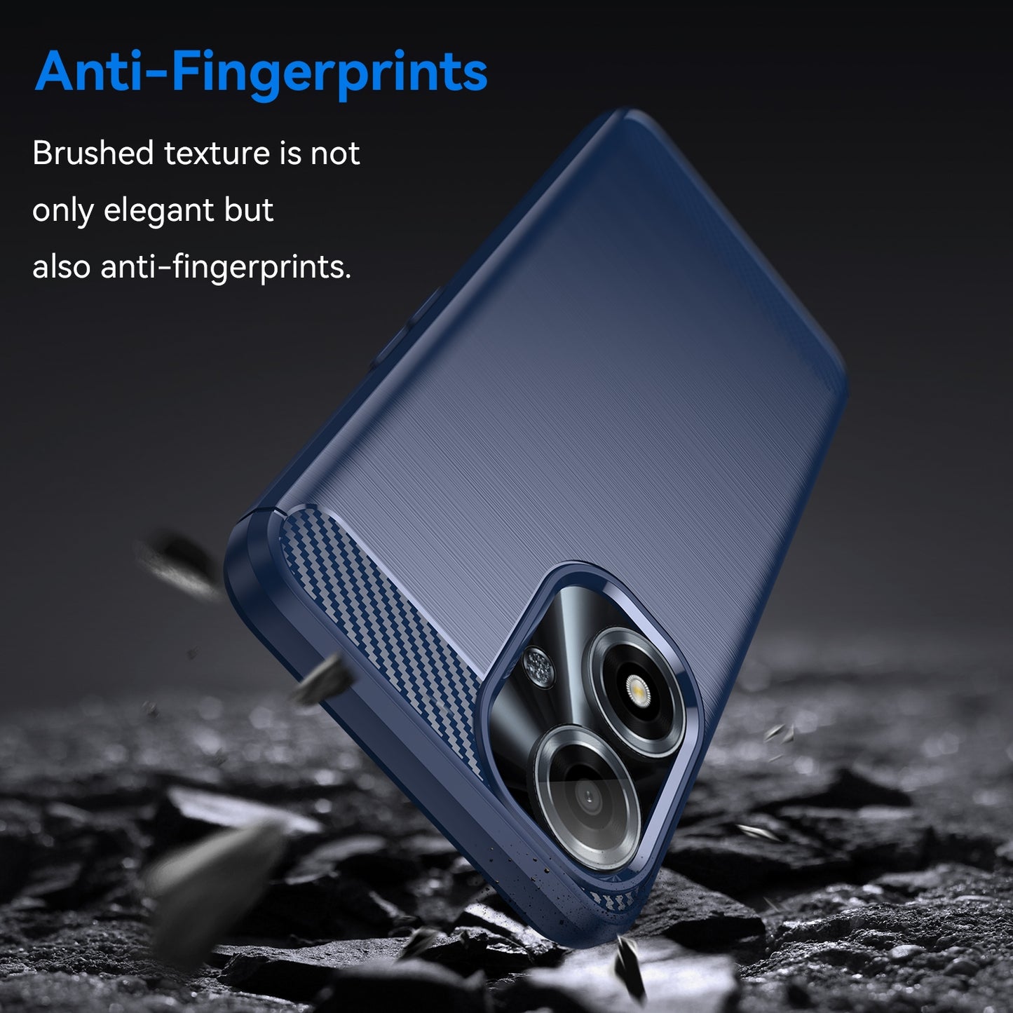 OPPO A2M 5G Carbon Fiber Brushed Texture TPU Protective Phone Case Shockproof Slim Cover