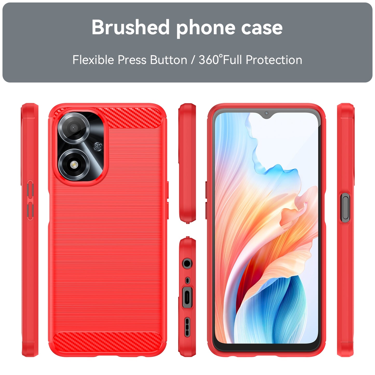 OPPO A2M 5G Carbon Fiber Brushed Texture TPU Protective Phone Case Shockproof Slim Cover