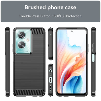 OPPO A2 5G Carbon Fibre Brushed Texture TPU Protective Phone Case Shockproof Slim Cover