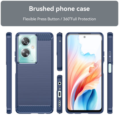 OPPO A2 5G Carbon Fibre Brushed Texture TPU Protective Phone Case Shockproof Slim Cover