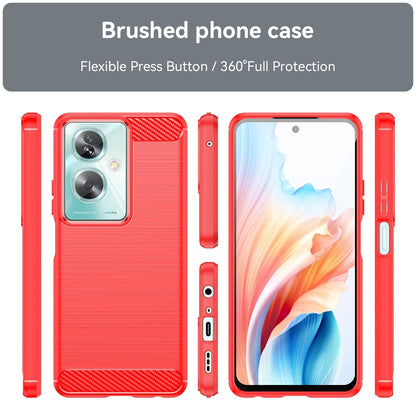 OPPO A2 5G Carbon Fibre Brushed Texture TPU Protective Phone Case Shockproof Slim Cover