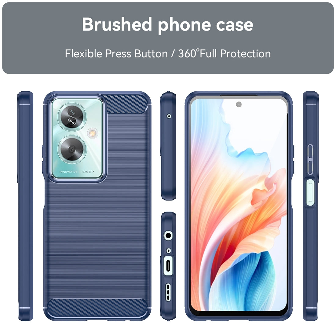 OPPO A79 5G Carbon Fibre Brushed Texture TPU Protective Phone Case Shockproof Slim Cover