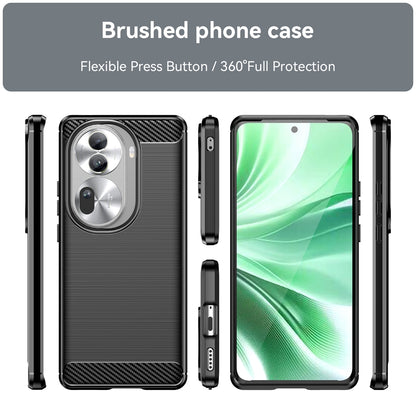 OPPO Reno11 Pro Carbon Fibre Brushed Texture TPU Protective Phone Case Shockproof Slim Cover