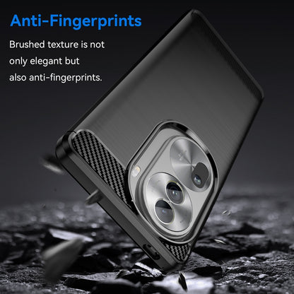 OPPO Reno11 Pro Carbon Fibre Brushed Texture TPU Protective Phone Case Shockproof Slim Cover