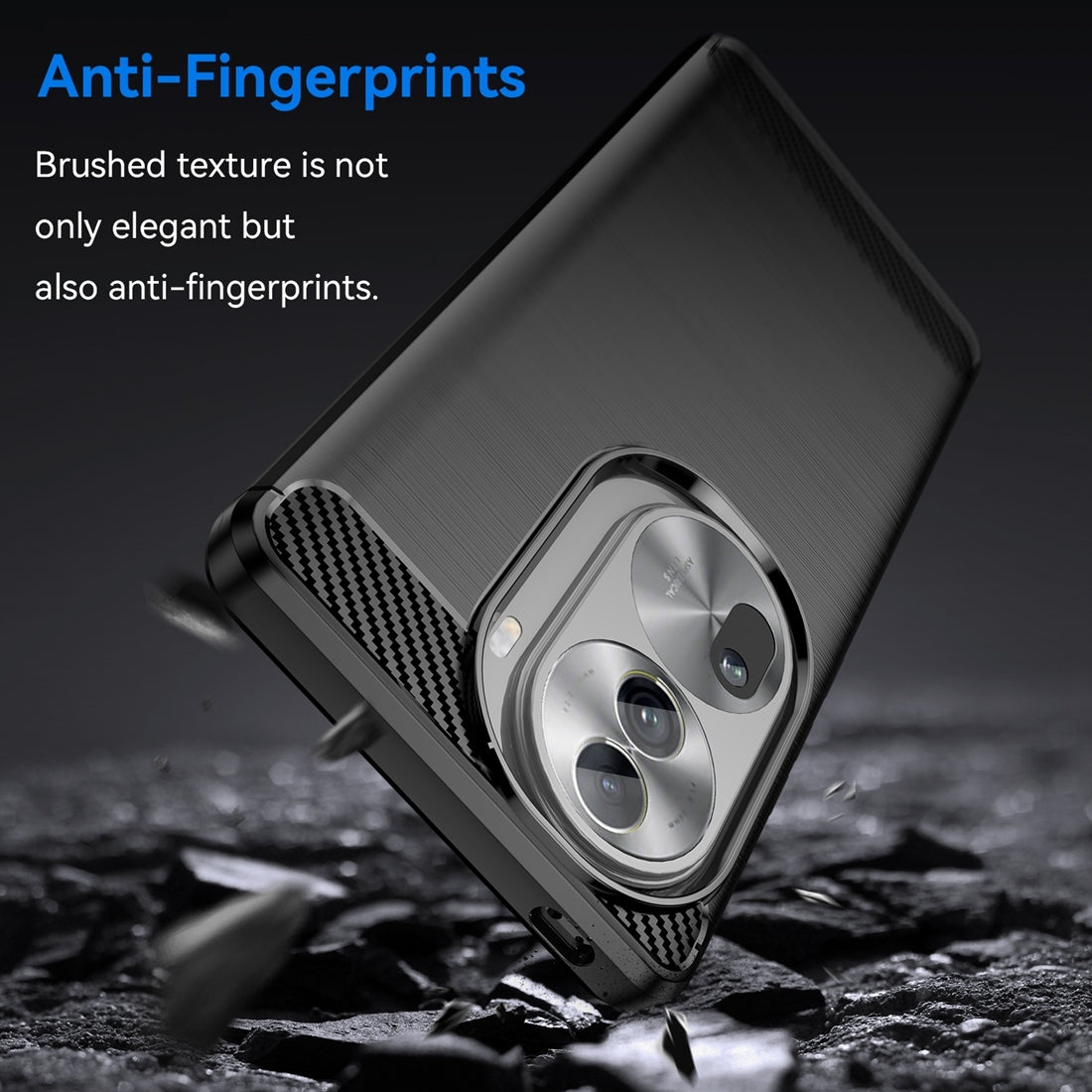 OPPO Reno11 Pro Carbon Fiber Brushed Texture TPU Protective Phone Case Shockproof Slim Cover
