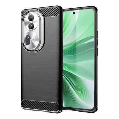 OPPO Reno11 Pro Carbon Fiber Brushed Texture TPU Protective Phone Case Shockproof Slim Cover