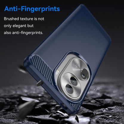 OPPO Reno11 Pro Carbon Fibre Brushed Texture TPU Protective Phone Case Shockproof Slim Cover