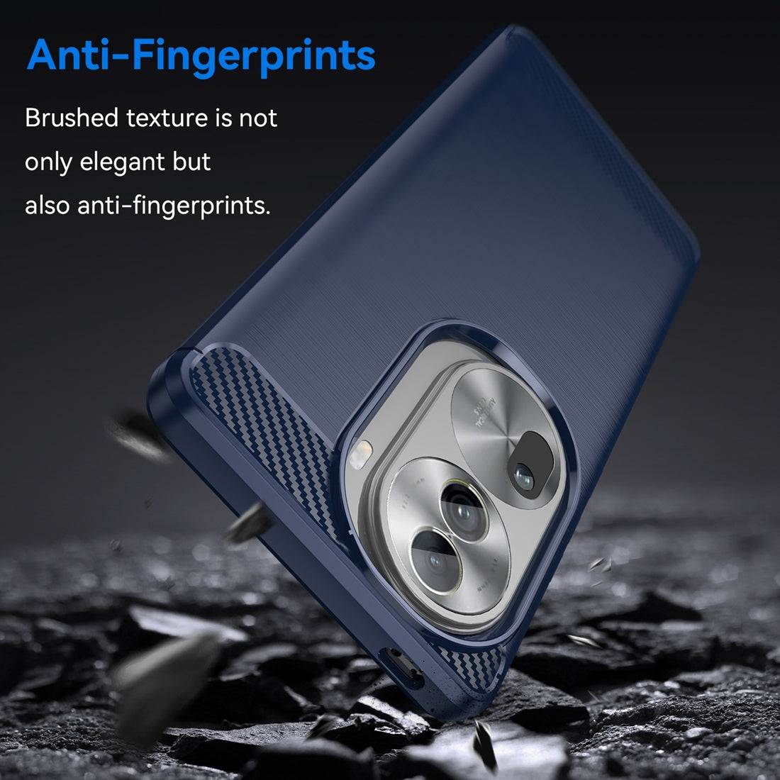 OPPO Reno11 Pro Carbon Fiber Brushed Texture TPU Protective Phone Case Shockproof Slim Cover