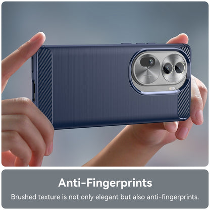 OPPO Reno11 Pro Carbon Fibre Brushed Texture TPU Protective Phone Case Shockproof Slim Cover