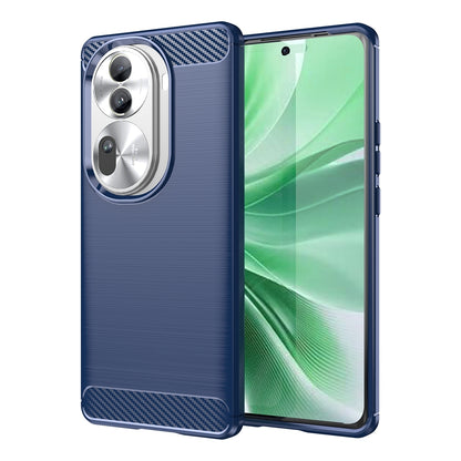 OPPO Reno11 Pro Carbon Fiber Brushed Texture TPU Protective Phone Case Shockproof Slim Cover