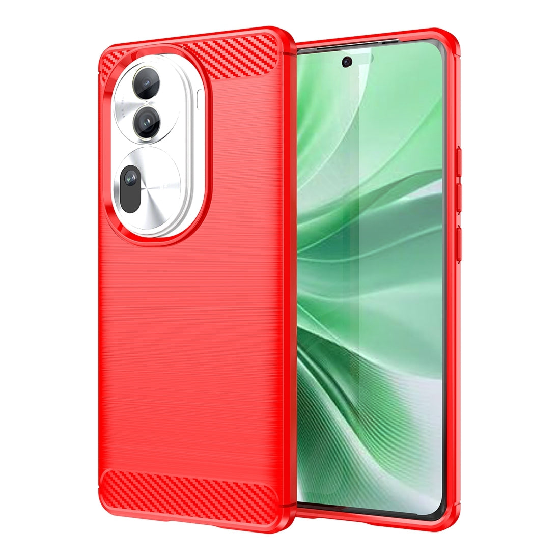 OPPO Reno11 Pro Carbon Fibre Brushed Texture TPU Protective Phone Case Shockproof Slim Cover