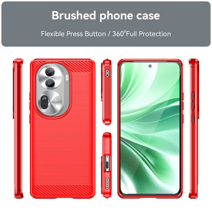 OPPO Reno11 Pro Carbon Fibre Brushed Texture TPU Protective Phone Case Shockproof Slim Cover