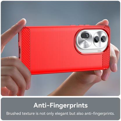 OPPO Reno11 Pro Carbon Fiber Brushed Texture TPU Protective Phone Case Shockproof Slim Cover