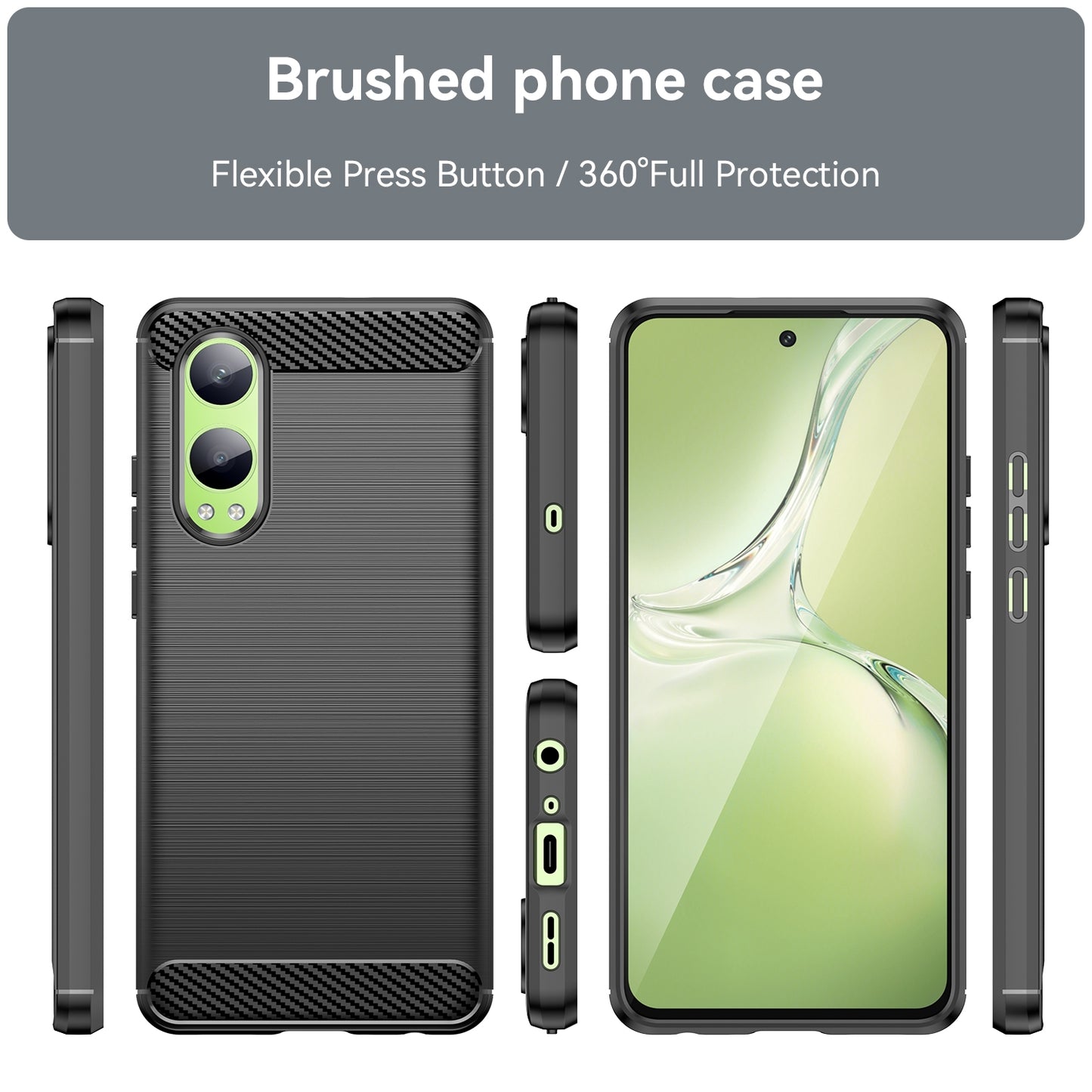 OPPO K12x Carbon Fibre Brushed Texture TPU Protective Phone Case Shockproof Slim Cover
