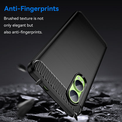 OPPO K12x Carbon Fibre Brushed Texture TPU Protective Phone Case Shockproof Slim Cover