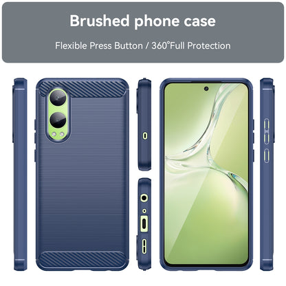 OPPO K12x Carbon Fiber Brushed Texture TPU Protective Phone Case Shockproof Slim Cover