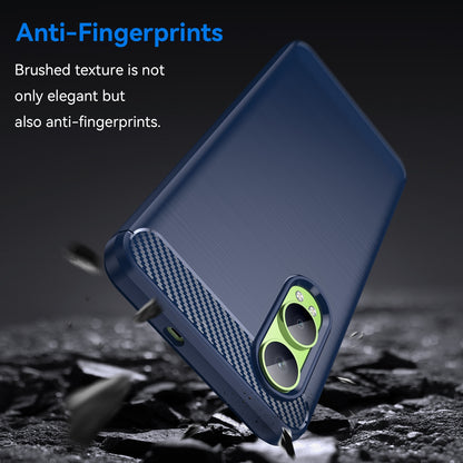 OPPO K12x Carbon Fiber Brushed Texture TPU Protective Phone Case Shockproof Slim Cover