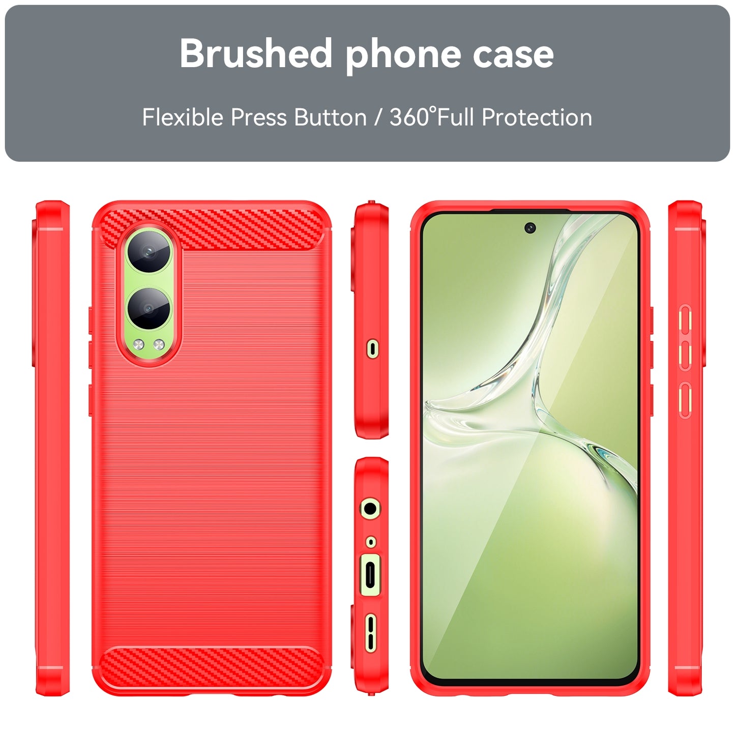 OPPO K12x Carbon Fiber Brushed Texture TPU Protective Phone Case Shockproof Slim Cover