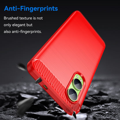 OPPO K12x Carbon Fiber Brushed Texture TPU Protective Phone Case Shockproof Slim Cover