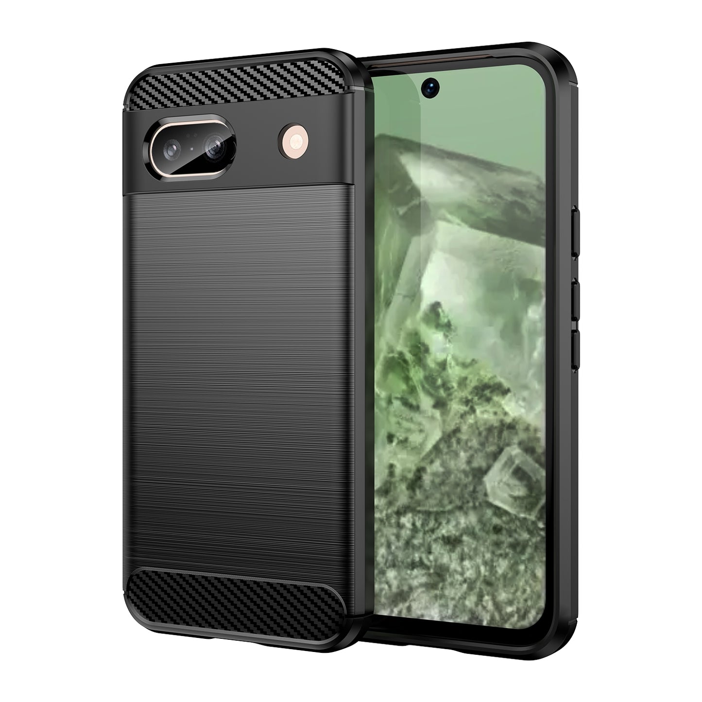 Google Pixel 8a Carbon Fibre Brushed Texture TPU Protective Phone Case Shockproof Slim Cover