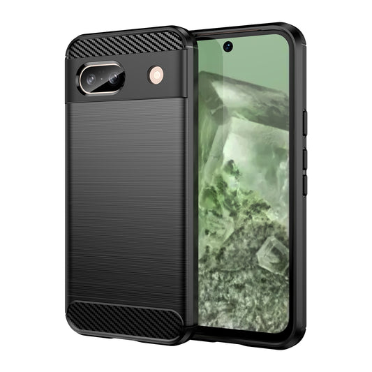 Google Pixel 8a Carbon Fibre Brushed Texture TPU Protective Phone Case Shockproof Slim Cover