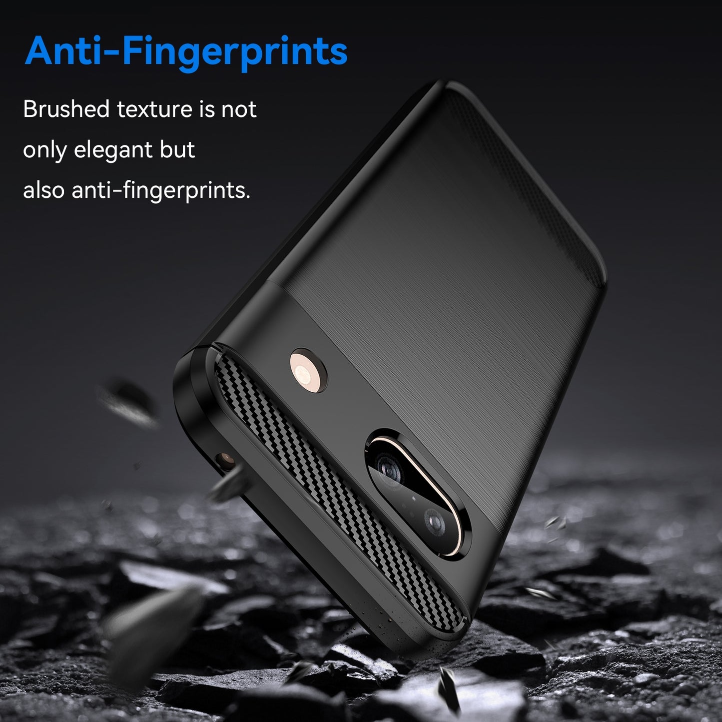 Google Pixel 8a Carbon Fibre Brushed Texture TPU Protective Phone Case Shockproof Slim Cover