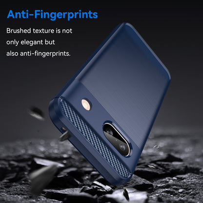 Google Pixel 8a Carbon Fiber Brushed Texture TPU Protective Phone Case Shockproof Slim Cover