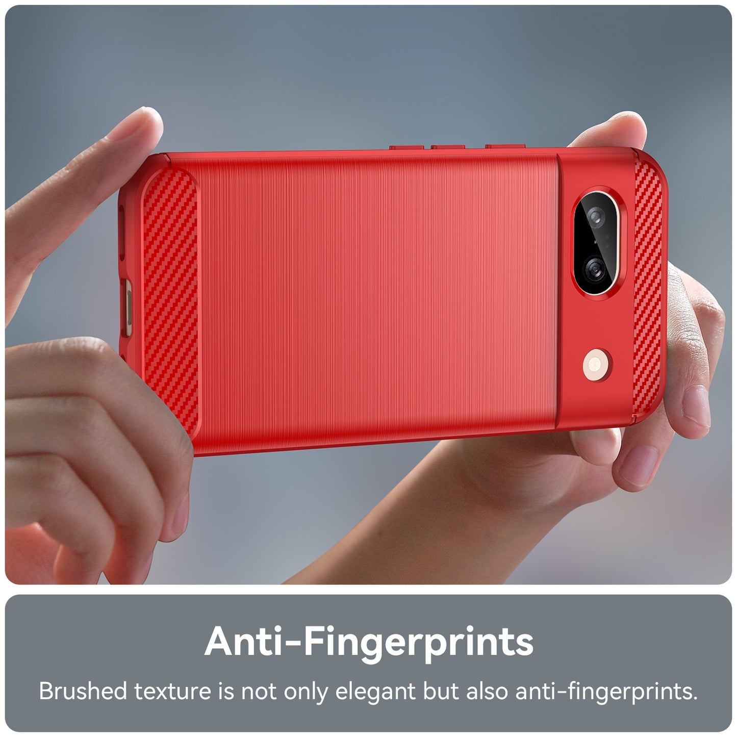 Google Pixel 8a Carbon Fiber Brushed Texture TPU Protective Phone Case Shockproof Slim Cover