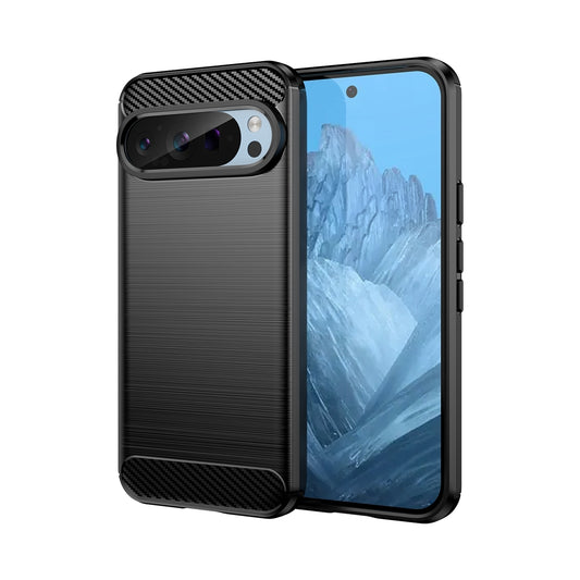 Google Pixel 9 Pro 5G Carbon Fibre Brushed Texture TPU Protective Phone Case Shockproof Slim Cover