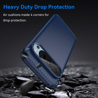 Google Pixel 9 Pro 5G Carbon Fibre Brushed Texture TPU Protective Phone Case Shockproof Slim Cover
