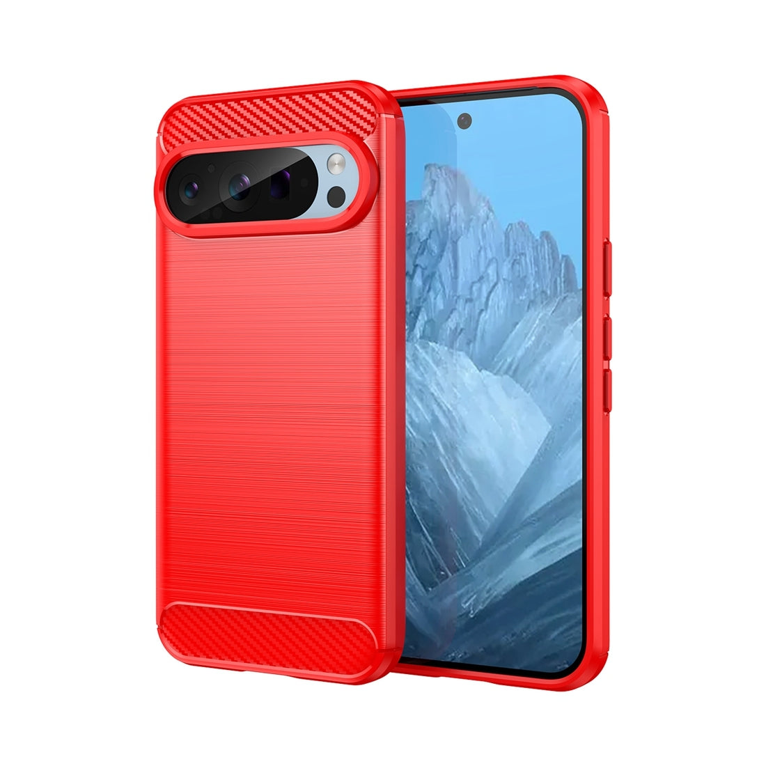 Google Pixel 9 Pro 5G Carbon Fiber Brushed Texture TPU Protective Phone Case Shockproof Slim Cover