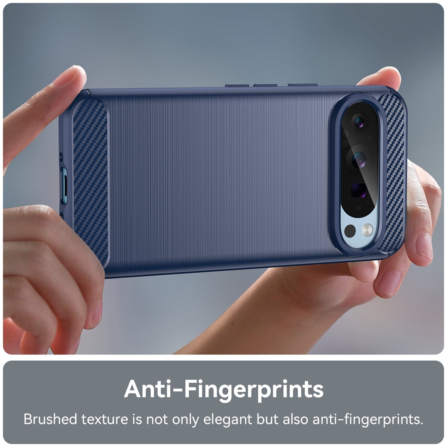 Google Pixel 9 Carbon Fibre Brushed Texture TPU Protective Phone Case Shockproof Slim Cover